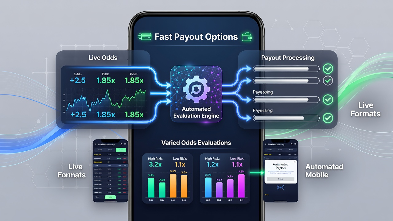 Darstellung automatisierter mobiler Formate mit integrierten Auszahlungs- und Quotenanalysetools
